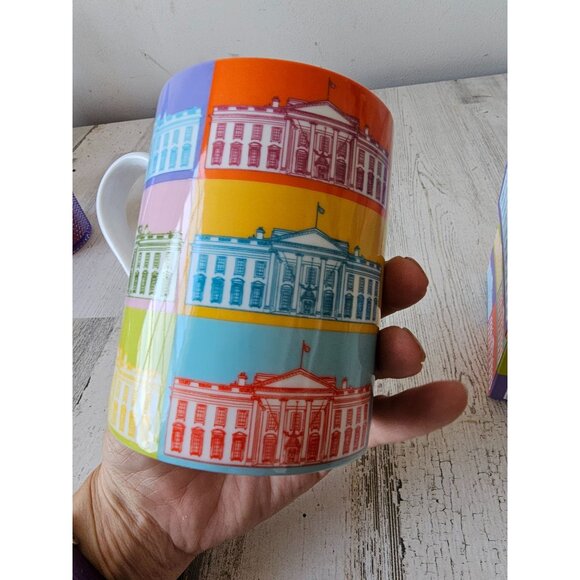 White House facade mug cup coffee tea new association rainbow multicolor colorfu - Picture 5 of 7